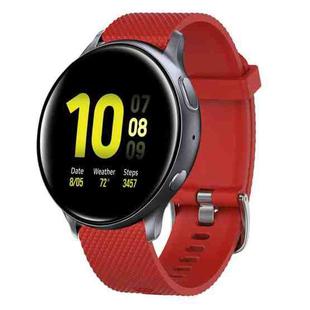 For Samsung Galaxy Watch Active 2 44mm 20mm Diamond Textured Silicone Watch Band(Red)