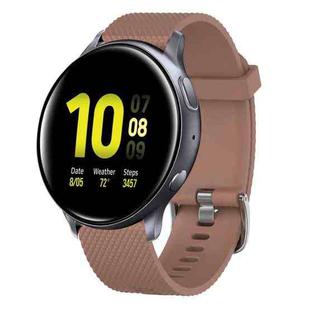 For Samsung Galaxy Watch Active 2 44mm 20mm Diamond Textured Silicone Watch Band(Brown)