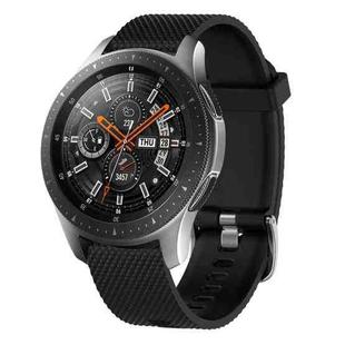 For Samsung Galaxy Watch 42mm 20mm Diamond Textured Silicone Watch Band(Black)