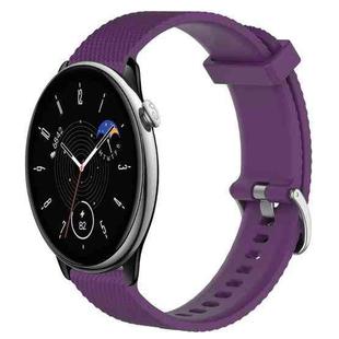 For Amazfit GTR Mini 20mm Diamond Textured Silicone Watch Band(Purple)