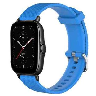 For Amazfit GTS 2E 20mm Diamond Textured Silicone Watch Band(Sky Blue)