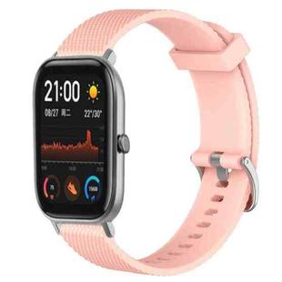 For Amazfit GTS 20mm Diamond Textured Silicone Watch Band(Pink)