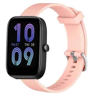 For Amazfit Bip3 20mm Diamond Textured Silicone Watch Band(Pink)