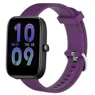 For Amazfit Bip3 20mm Diamond Textured Silicone Watch Band(Purple)