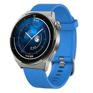 For Huawei Watch GT3 Pro 43mm 20mm Diamond Textured Silicone Watch Band(Sky Blue)