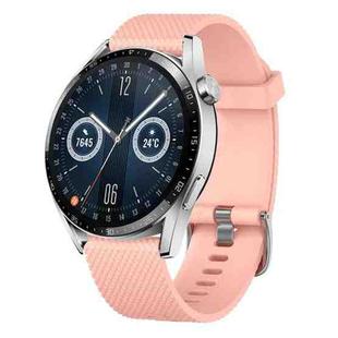 For Huawei Watch GT3 42mm 20mm Diamond Textured Silicone Watch Band(Pink)