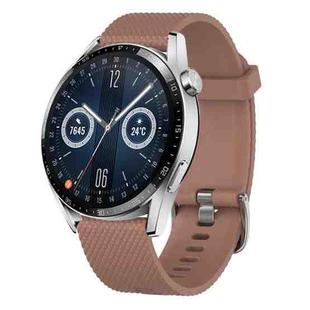 For Huawei Watch GT3 42mm 20mm Diamond Textured Silicone Watch Band(Brown)