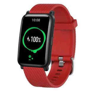 For Honor Watch ES 20mm Diamond Textured Silicone Watch Band(Red)