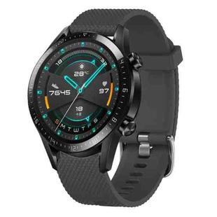 For Huawei Watch GT2 42mm 20mm Diamond Textured Silicone Watch Band(Dark Grey)