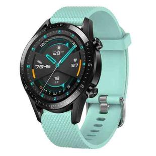 For Huawei Watch GT2 42mm 20mm Diamond Textured Silicone Watch Band(Teal)