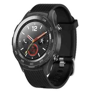 For Huawei Watch 2 20mm Diamond Textured Silicone Watch Band(Black)