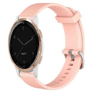 For Garmin Active S 18mm Diamond Textured Silicone Watch Band(Pink)