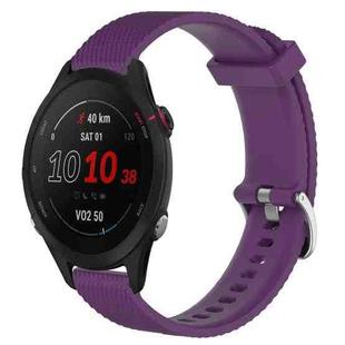 For Garmin Forerunner 255S Music 18mm Diamond Textured Silicone Watch Band(Purple)