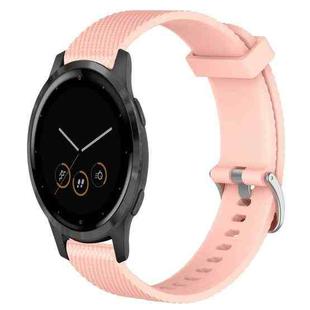 For Garmin Vivoactive 4S 18mm Diamond Textured Silicone Watch Band(Pink)