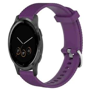 For Garmin Vivoactive 4S 18mm Diamond Textured Silicone Watch Band(Purple)