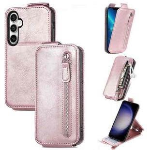 For Samsung Galaxy S23 FE 5G Zipper Wallet Vertical Flip Leather Phone Case(Pink)