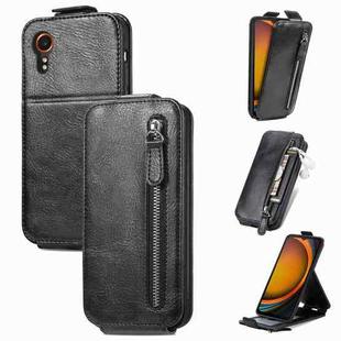 For Samsung Galaxy Xcover 7 Zipper Wallet Vertical Flip Leather Phone Case(Black)