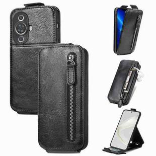 For Huawei Nova 11 Zipper Wallet Vertical Flip Leather Phone Case(Black)