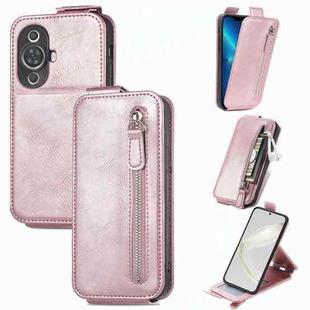 For Huawei Nova 11 Zipper Wallet Vertical Flip Leather Phone Case(Pink)