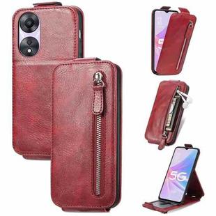 For OPPO A78 5G Zipper Wallet Vertical Flip Leather Phone Case(Red)