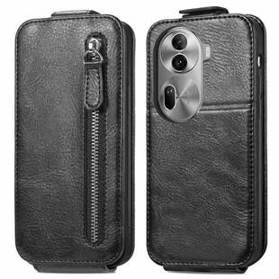 For OPPO Reno11 Pro EU Zipper Wallet Vertical Flip Leather Phone Case(Black)