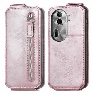 For OPPO Reno11 Pro EU Zipper Wallet Vertical Flip Leather Phone Case(Pink)