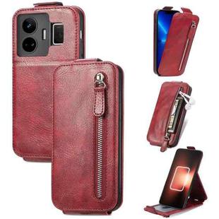 For Realme GT Neo 5 Zipper Wallet Vertical Flip Leather Phone Case(Red)