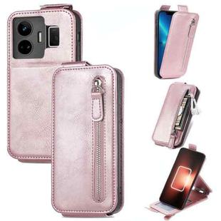 For Realme GT Neo 5 Zipper Wallet Vertical Flip Leather Phone Case(Pink)