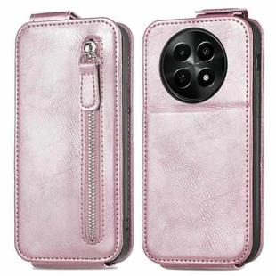 For Realme 12 Zipper Wallet Vertical Flip Leather Phone Case(Pink)