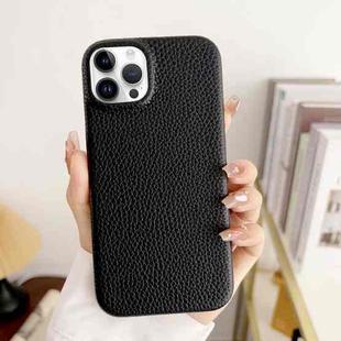 For iPhone 15 Pro Max Litchi Texture All-inclusive Shockproof Phone Case(Black)