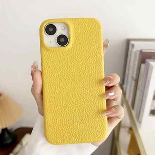 For iPhone 15 Plus Litchi Texture All-inclusive Shockproof Phone Case(Yellow)