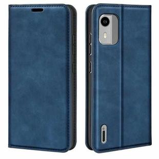For Nokia C12 Retro-skin Magnetic Suction Leather Phone Case(Dark Blue)
