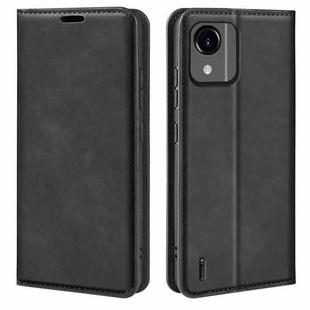 For Nokia C110 Retro-skin Magnetic Suction Leather Phone Case(Black)