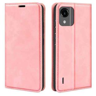 For Nokia C110 Retro-skin Magnetic Suction Leather Phone Case(Pink)