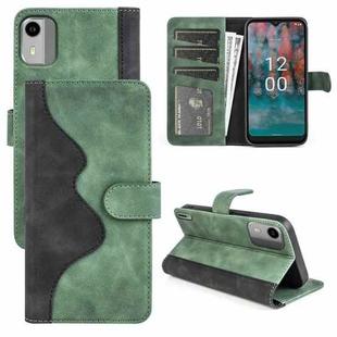 For Nokia C12 Stitching Horizontal Flip Leather Phone Case(Green)