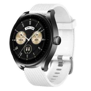 For Huawei Watch GT3 46mm 22mm Diamond Textured Silicone Watch Band(White)