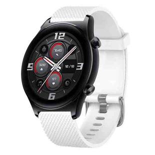 For Huawei Watch 3 22mm Diamond Textured Silicone Watch Band(White)