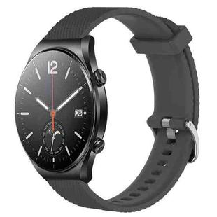 For Xiaomi Mi Watch S1 22mm Diamond Textured Silicone Watch Band(Dark Grey)