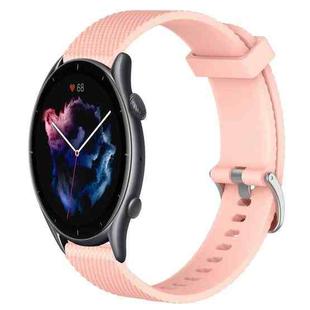 For Amazfit GTR 3 Pro 22mm Diamond Textured Silicone Watch Band(Pink)