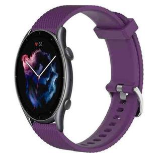 For Amazfit GTR 3 Pro 22mm Diamond Textured Silicone Watch Band(Purple)