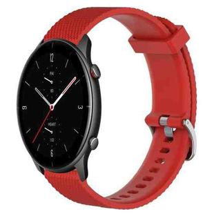 For Amazfit GTR 2e 22mm Diamond Textured Silicone Watch Band(Red)