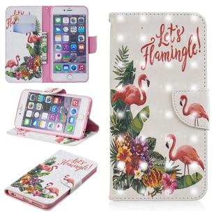 3D Colored Drawing Pattern Horizontal Flip Leather Case for iPhone 6 Plus & 6s Plus, with Holder & Card Slots & Wallet(English Flamingo)