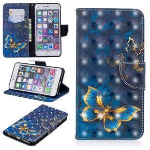 3D Colored Drawing Pattern Horizontal Flip Leather Case for iPhone 6 Plus & 6s Plus, with Holder & Card Slots & Wallet(Butterfly)