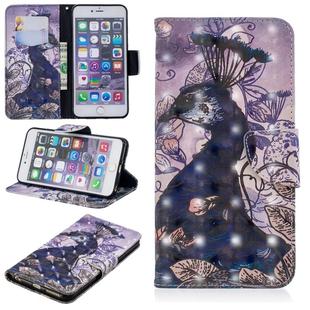 3D Colored Drawing Pattern Horizontal Flip Leather Case for iPhone 6 Plus & 6s Plus, with Holder & Card Slots & Wallet(Peacock)