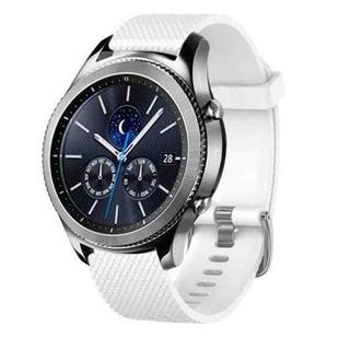 For Samsung Gear S3 Classic 22mm Diamond Textured Silicone Watch Band(White)