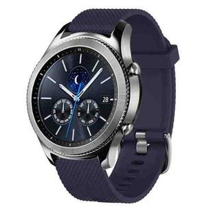 For Samsung Gear S3 Classic 22mm Diamond Textured Silicone Watch Band(Midnight Blue)