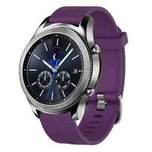 For Samsung Gear S3 Classic 22mm Diamond Textured Silicone Watch Band(Purple)