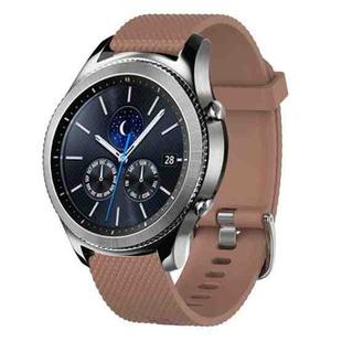 For Samsung Gear S3 Classic 22mm Diamond Textured Silicone Watch Band(Brown)