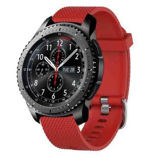 For Samsung Gear S3 Frontier 22mm Diamond Textured Silicone Watch Band(Red)