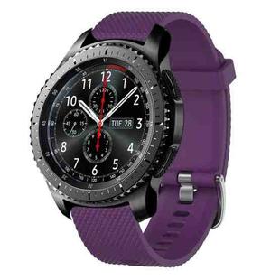 For Samsung Gear S3 Frontier 22mm Diamond Textured Silicone Watch Band(Purple)